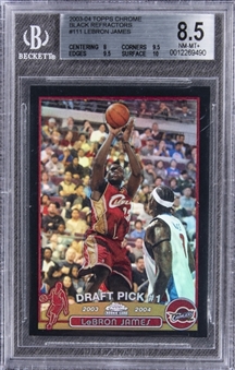 2003-04 Topps Chrome #111 LeBron James Black Refractor Rookie Card (#100/500) – BGS NM-MT+ 8.5